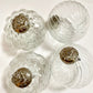 4" Klare Glas Ballornamente Set von 3