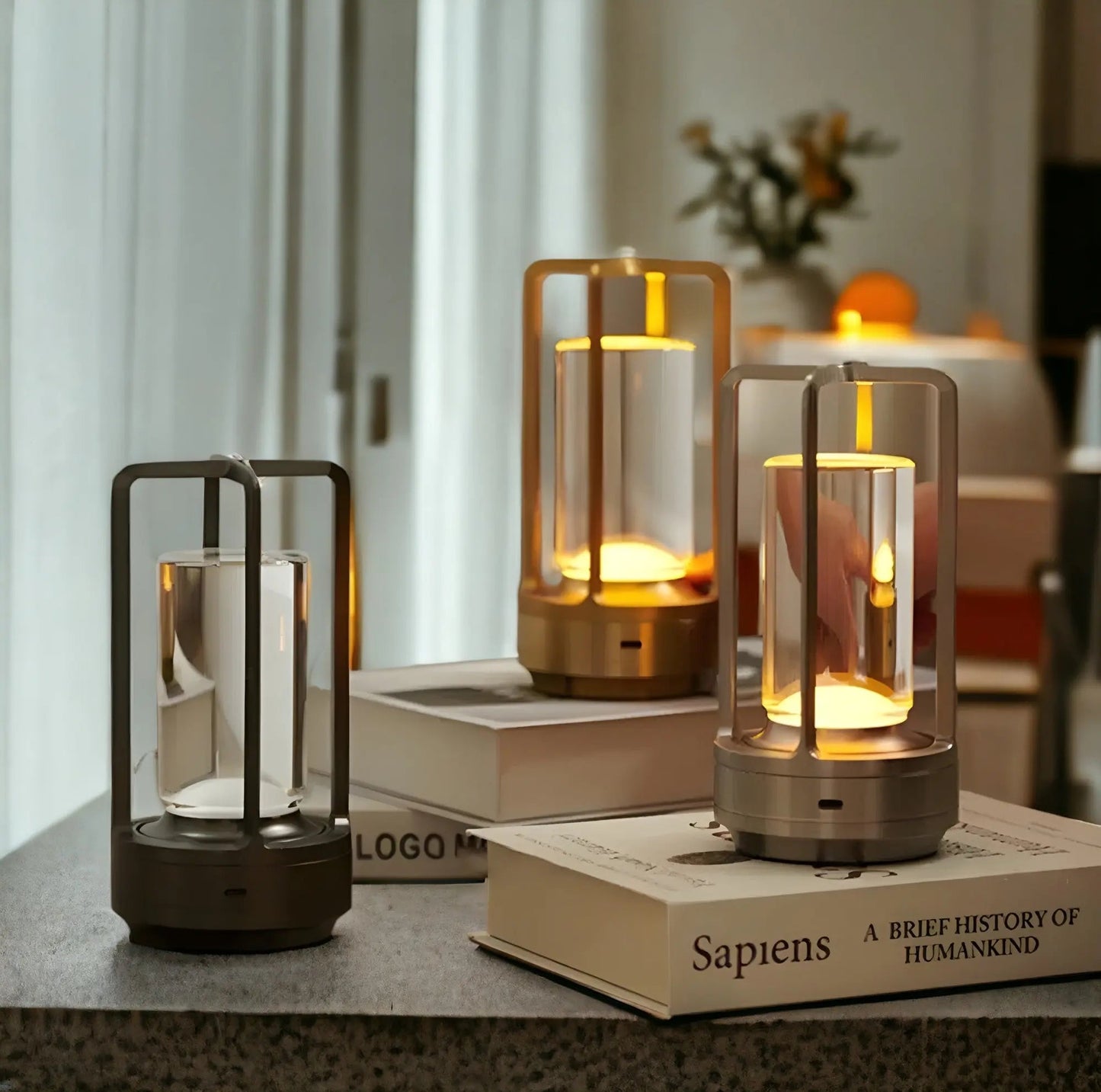 Frendorf | Haljor - Skandinavische LED Tischlampe - Kabellampe mit Aufladung
