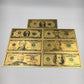 24K Goldfolie 7-teiliges USA Geldset
