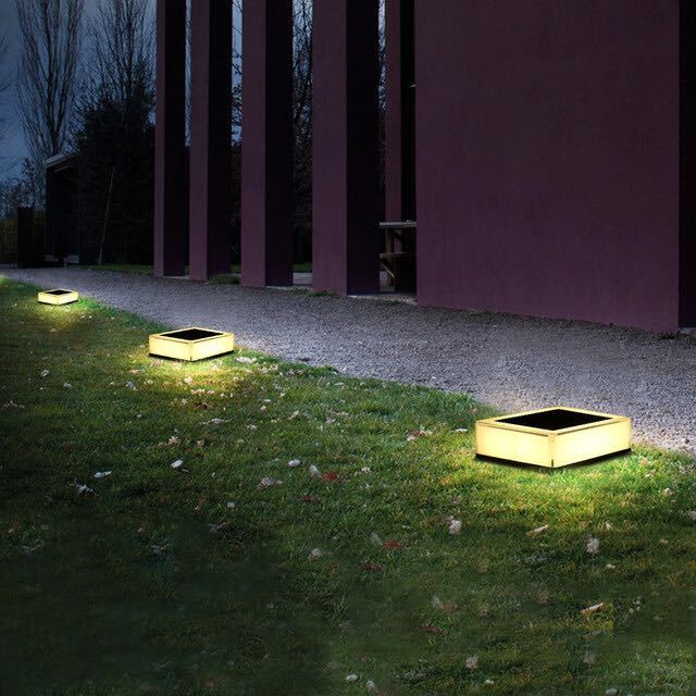Frendorf | SolarNova Flache LED-Solarlampe | Energieeffizient | Außenbeleuchtung | Garten & Terrasse
