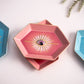 Evil Eye Sechseckige Ring Schale - Pink