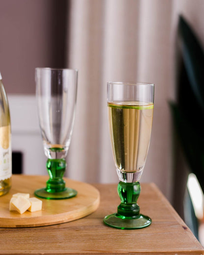 Swirl Green Champagnerflöte - Set von 6
