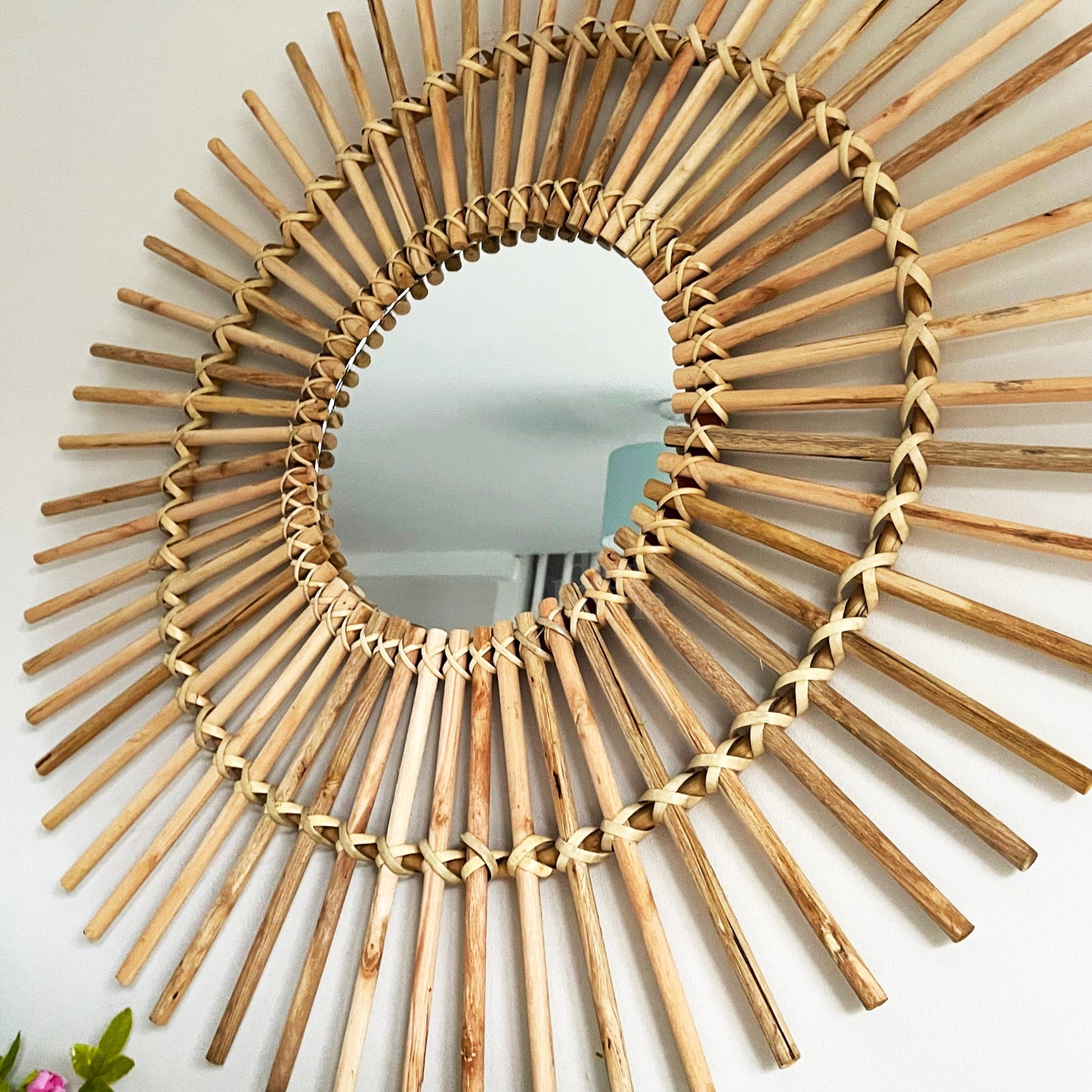 Natural Rattan Mirror 80cm