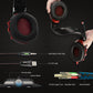 Frendorf | ONIKUMA K2A Over Ear Bass Stereo Surround Gaming Kopfhörer mit Mikrofon & LED-Lichtern (Schwarz Rot)