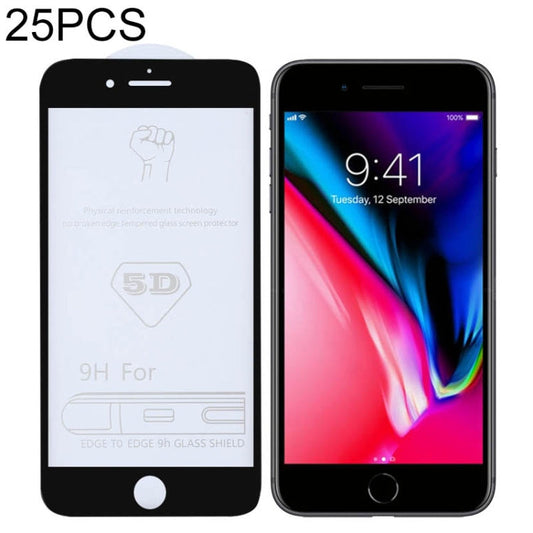 Frendorf | 25 PCS 9H 5D Vollklebende Vollbild Tempered Glass Film für iPhone 7 / 8