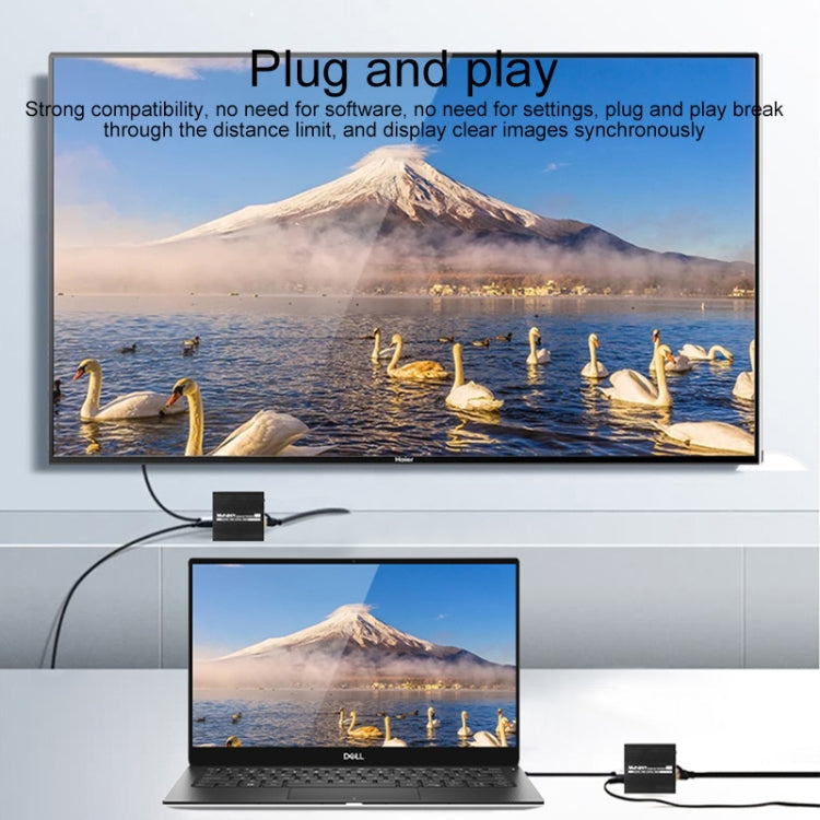 Frendorf | Measy ET100 HDMI Extender Transmitter + Receiver Converter Ethernet Kabel, Übertragungsdistanz: 70m