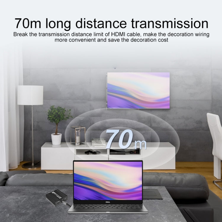 Frendorf | Measy ET100 HDMI Extender Transmitter + Receiver Converter Ethernet Kabel, Übertragungsdistanz: 70m