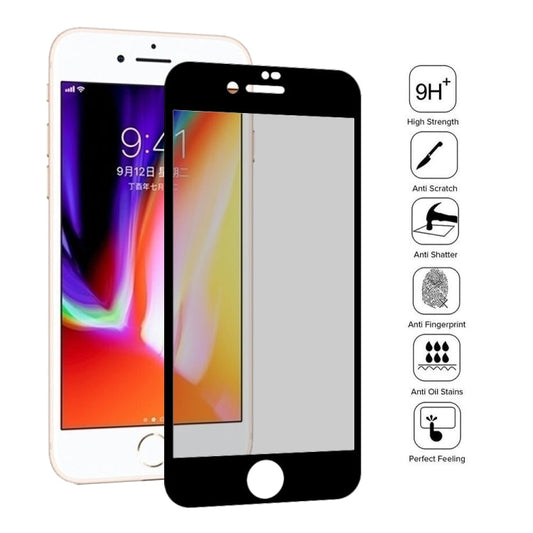 Frendorf | 0,26 mm 9H 3D Hochtransparent Privatsphäre Anti-Reflexion Gehärtete Glasfolie für iPhone 8 & 7 (Schwarz)
