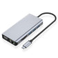 Frendorf | 12 in 1 RJ45 + 100W PD + SD/TF + USB3.0x5 + HDMI + VGA + 3.5mm AUX zu Type-C HUB Adapter