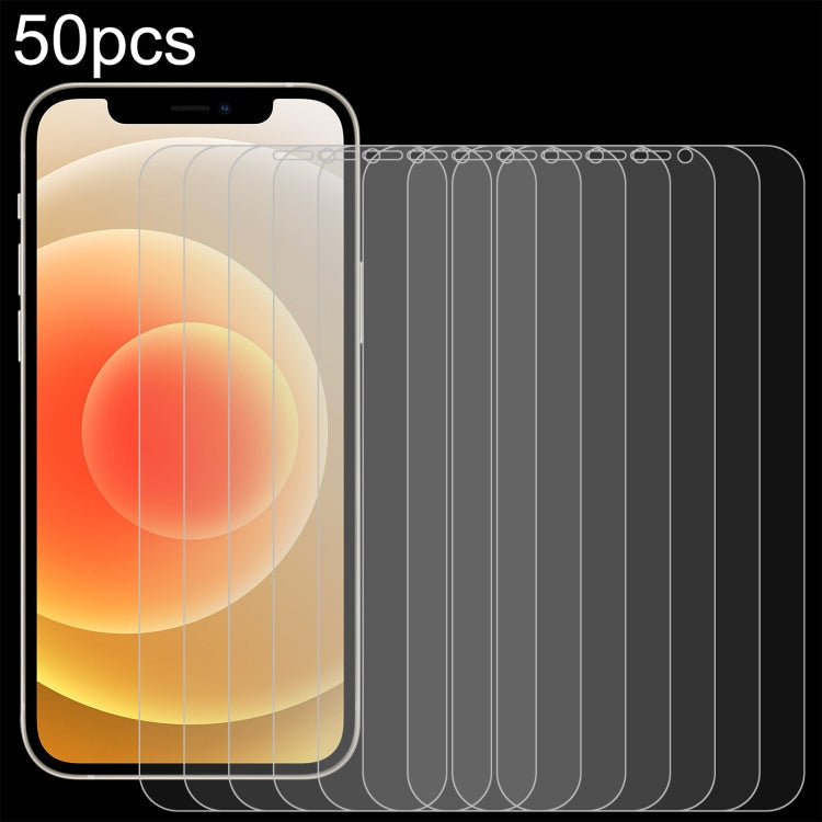 Frendorf | Für iPhone 12 / 12 Pro 50 Stück 0,26 mm 9H 2,5D gehärtete Glasfolie (Offenes Loch)