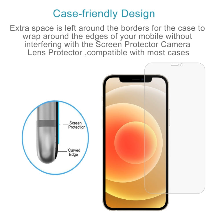 Frendorf | Für iPhone 12 / 12 Pro 50 Stück 0,26 mm 9H 2,5D gehärtete Glasfolie (Offenes Loch)