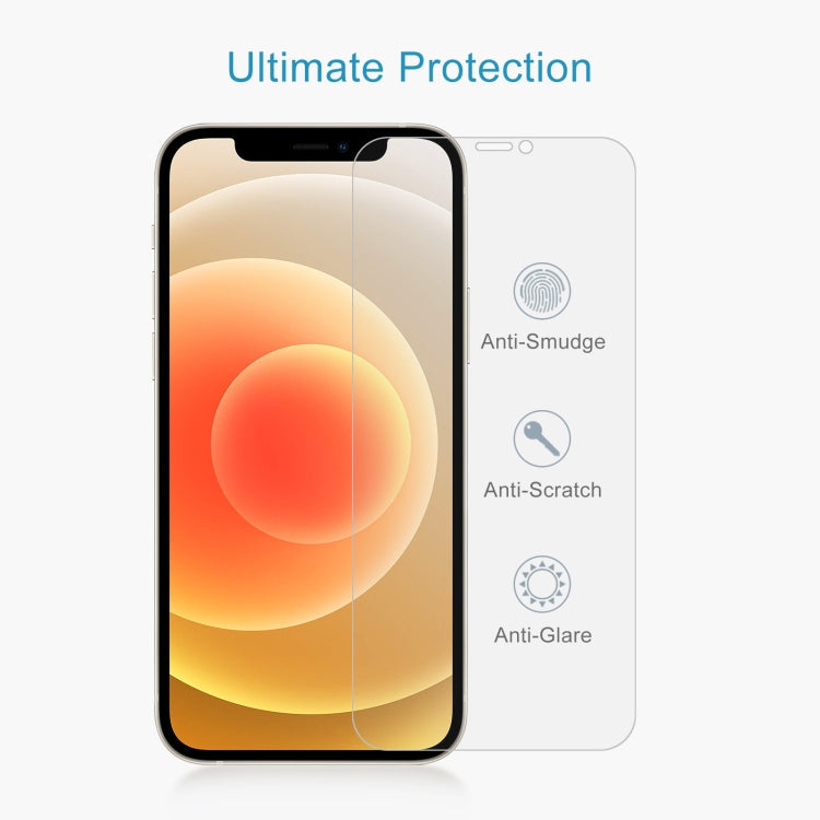 Frendorf | Für iPhone 12 / 12 Pro 50 Stück 0,26 mm 9H 2,5D gehärtete Glasfolie (Offenes Loch)