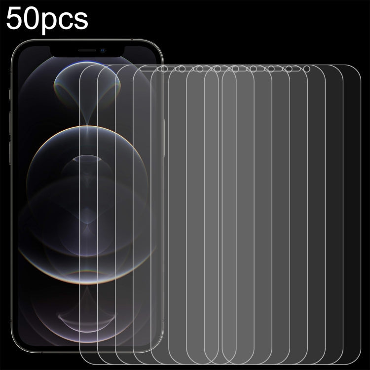 Frendorf | Für iPhone 12 Pro Max 50 Stück 0,26 mm 9H 2,5D gehärtete Glasfolie (Offenes Loch)