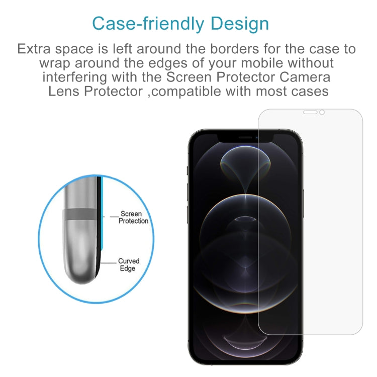 Frendorf | Für iPhone 12 Pro Max 50 Stück 0,26 mm 9H 2,5D gehärtete Glasfolie (Offenes Loch)