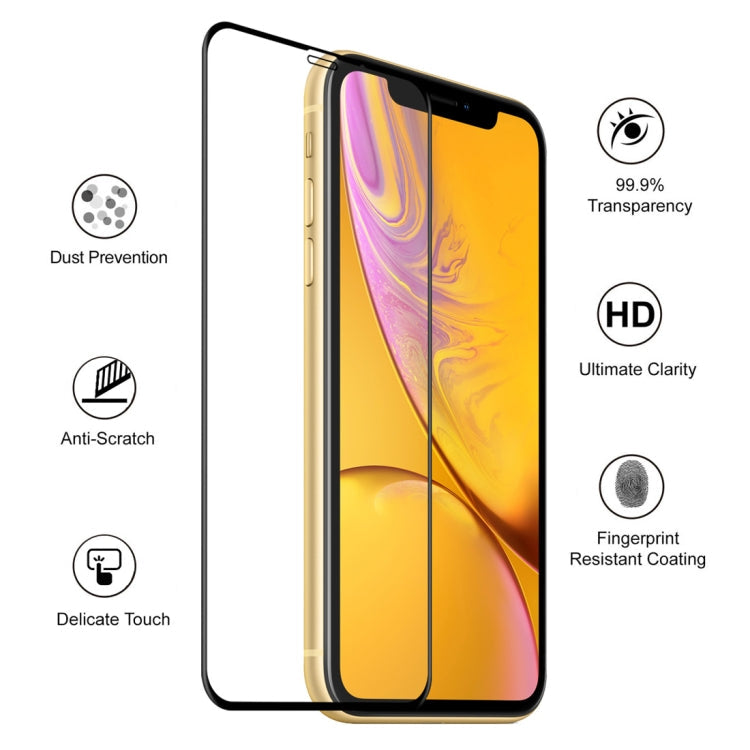 Frendorf | Für iPhone XR ENKAY Hat-Prince 0.26mm 9H 6D Gebogenes Vollbild Tempered Glas Film (Schwarz)