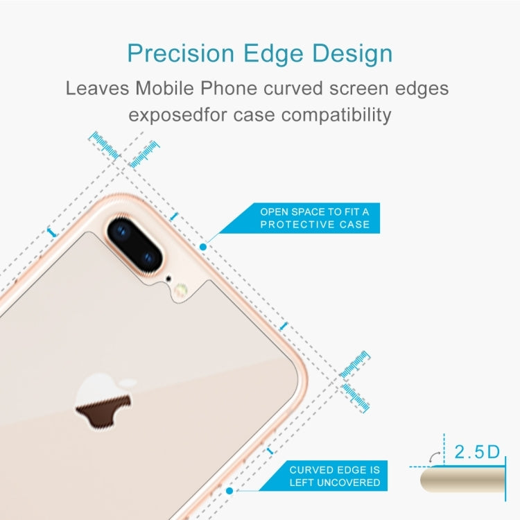 Frendorf | 2 PCS für iPhone 8 Plus & 7 Plus 0.3mm 9H Oberflächenhärte 2.5D gewölbte Kante explosionssicher Premium gehärtetes Glas Rückbildschirm Schutzfolie