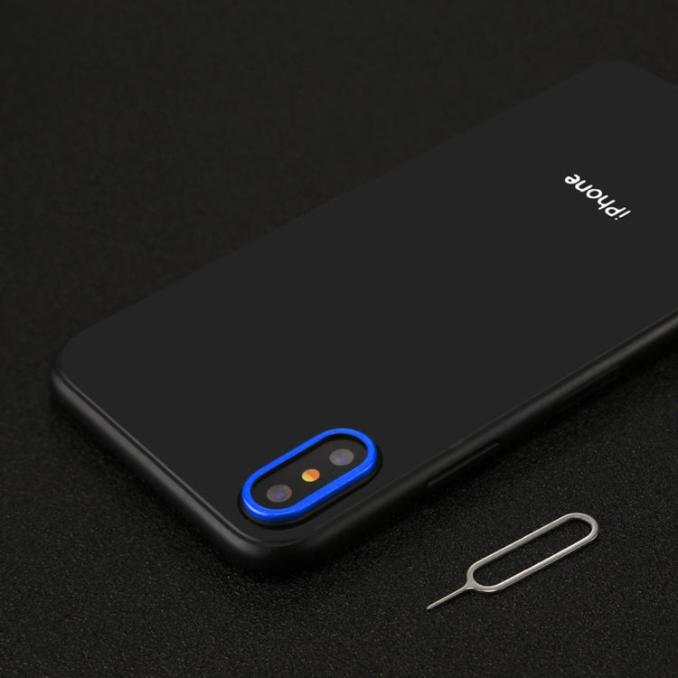 Frendorf | Für iPhone X Rückkamera Linsen Schutzring Abdeckung mit Fach Auswurf Werkzeug Nadel (Blau)