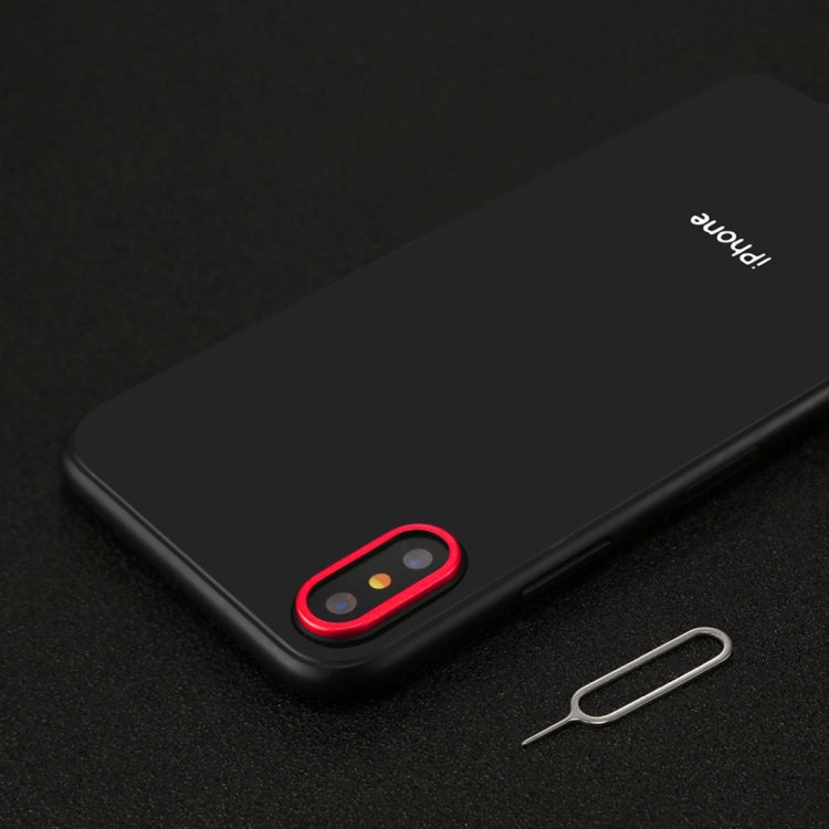 Frendorf | Für iPhone X Rückkamera Linsen Schutzring Cover mit Tray Eject Tool Nadel (Rot)