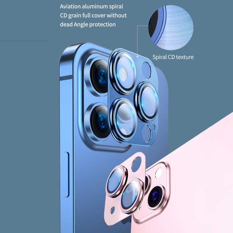 Frendorf | Für iPhone 13 TOTUDESIGN AB-160 Armor Series Aluminiumlegierung Gehärtetes Glas Integrierte Objektivfolie (Pink)
