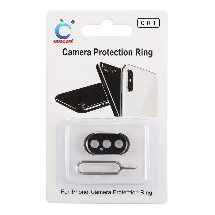 Frendorf | Rückkamera Linsen Schutzring Abdeckung mit Tray Eject Tool Nadel für iPhone XS Max (Schwarz)
