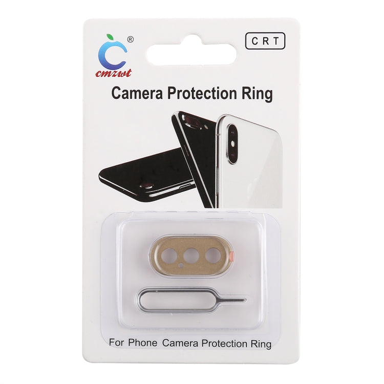 Frendorf | Rückkamera Objektiv Schutzring Abdeckung mit Tray Eject Tool Nadel für iPhone XS Max (Gold)