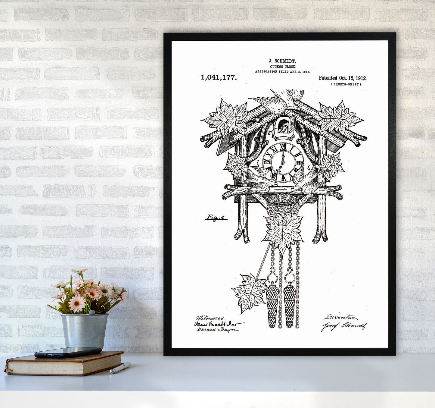 Kuckucksuhren Patent Kunstdruck