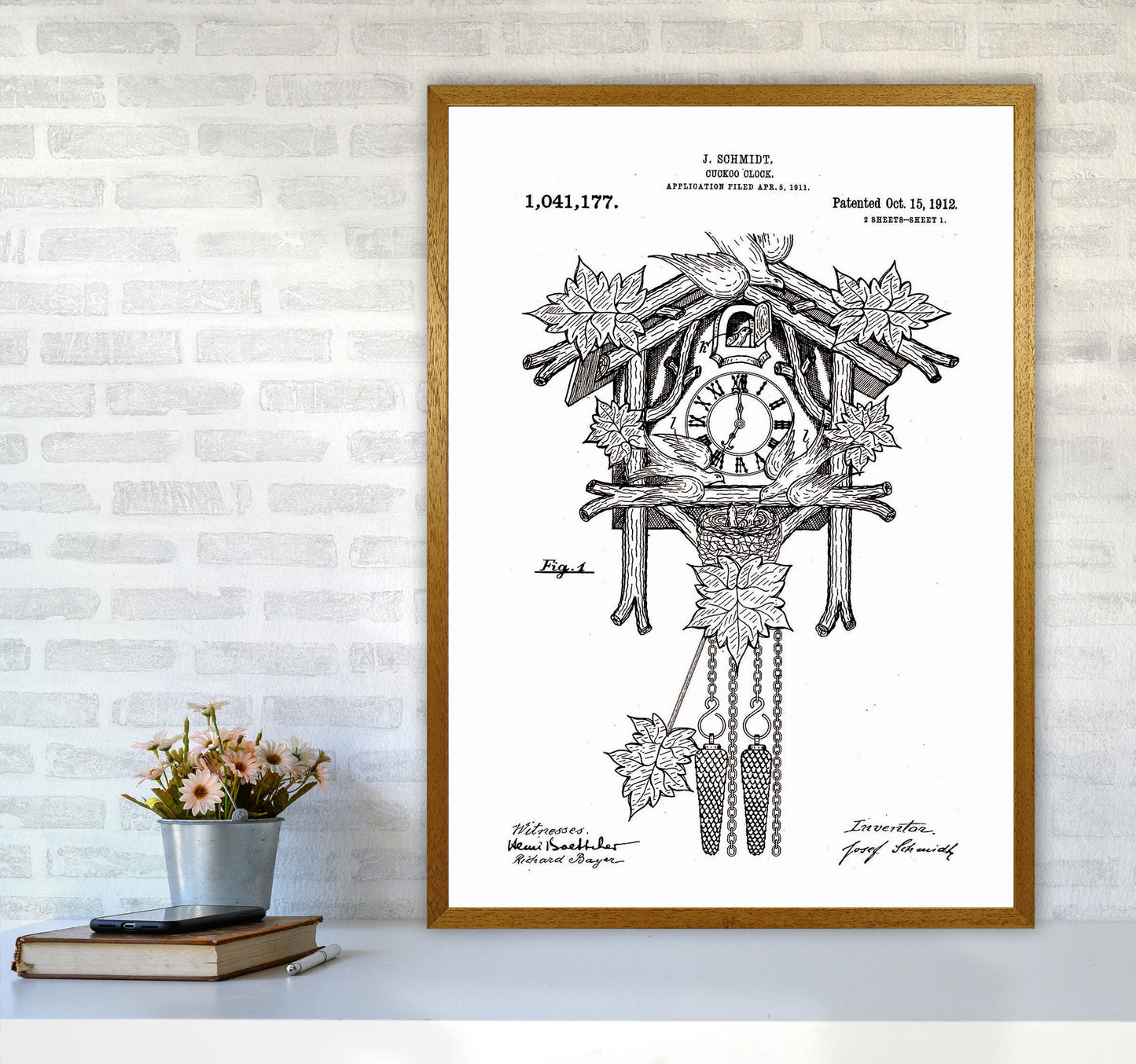 Kuckucksuhren Patent Kunstdruck