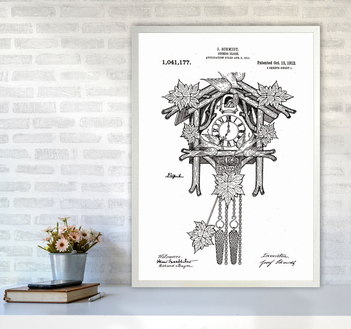 Kuckucksuhren Patent Kunstdruck