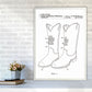 Cowboy Stiefel Patent Kunstdruck