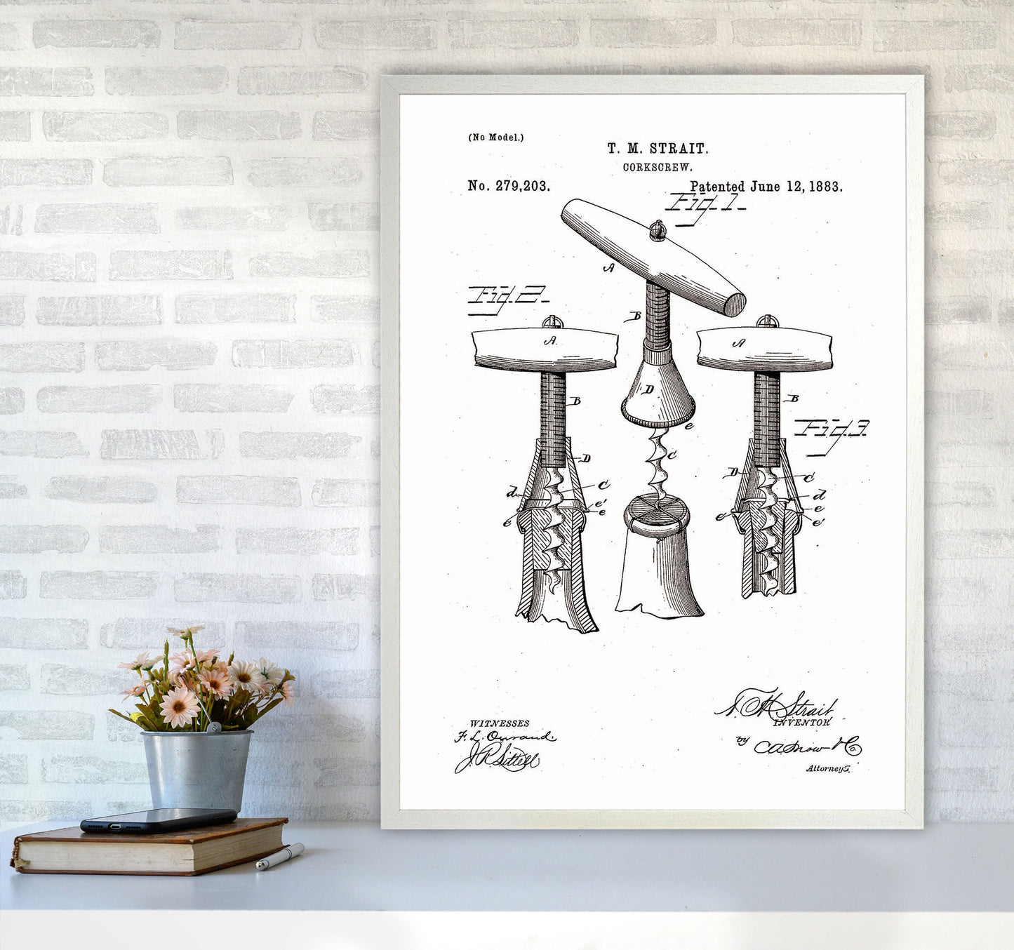 Korkenzieher Patent Kunstdruck
