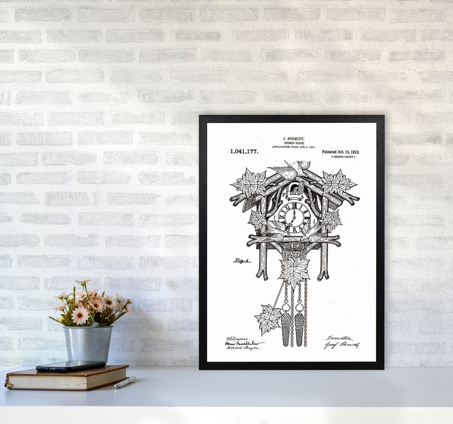 Kuckucksuhren Patent Kunstdruck