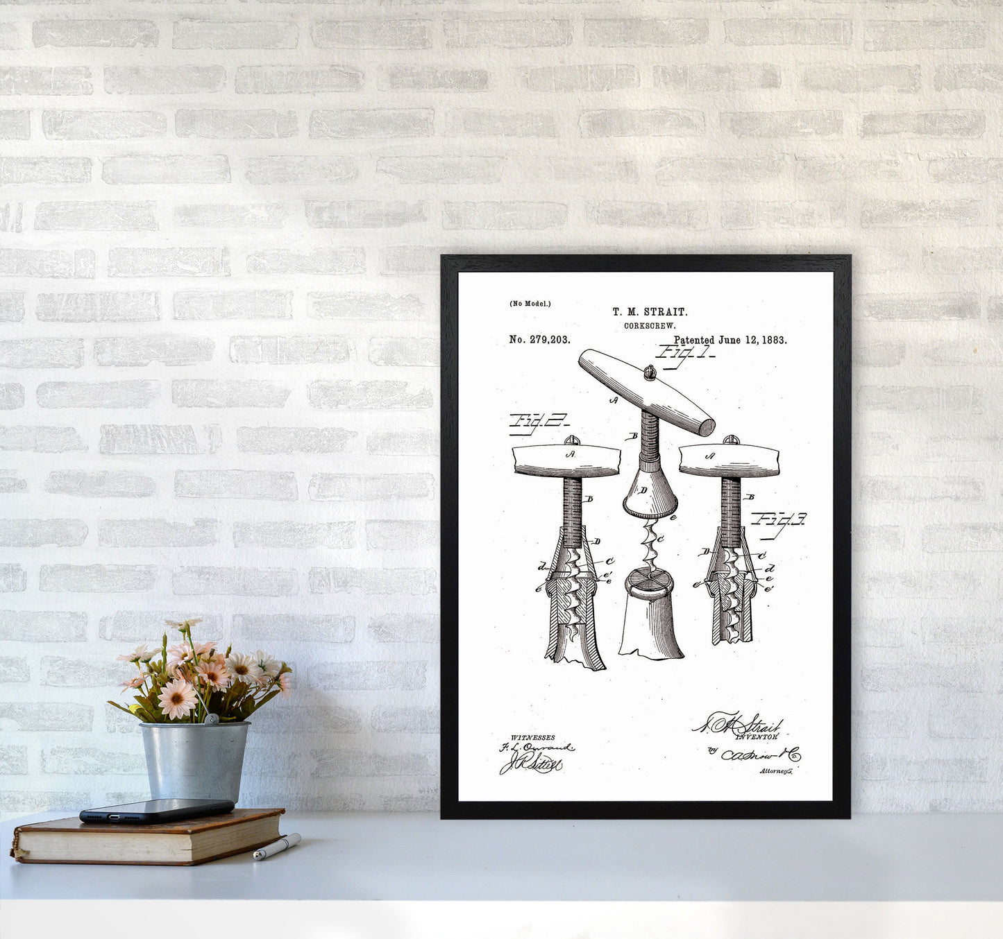 Korkenzieher Patent Kunstdruck