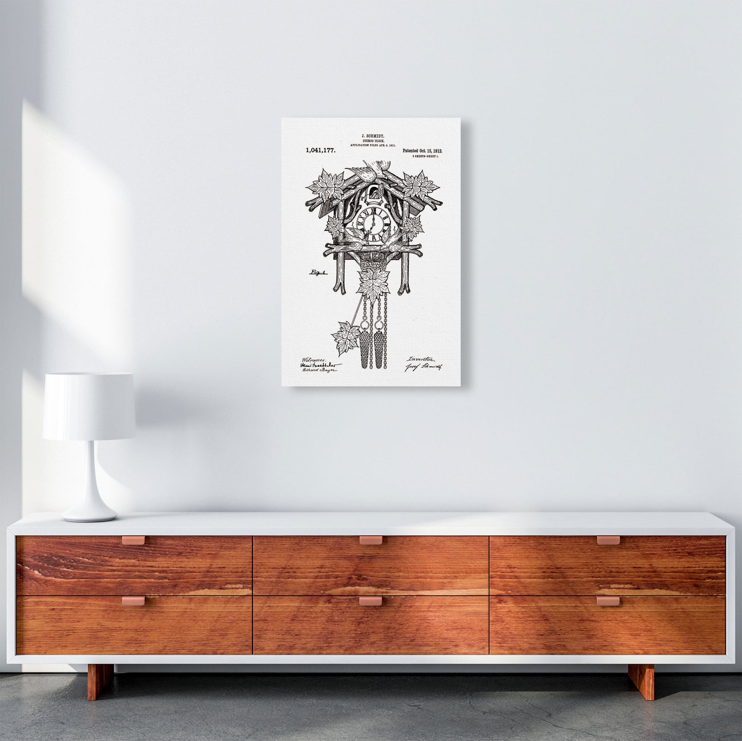 Kuckucksuhren Patent Kunstdruck