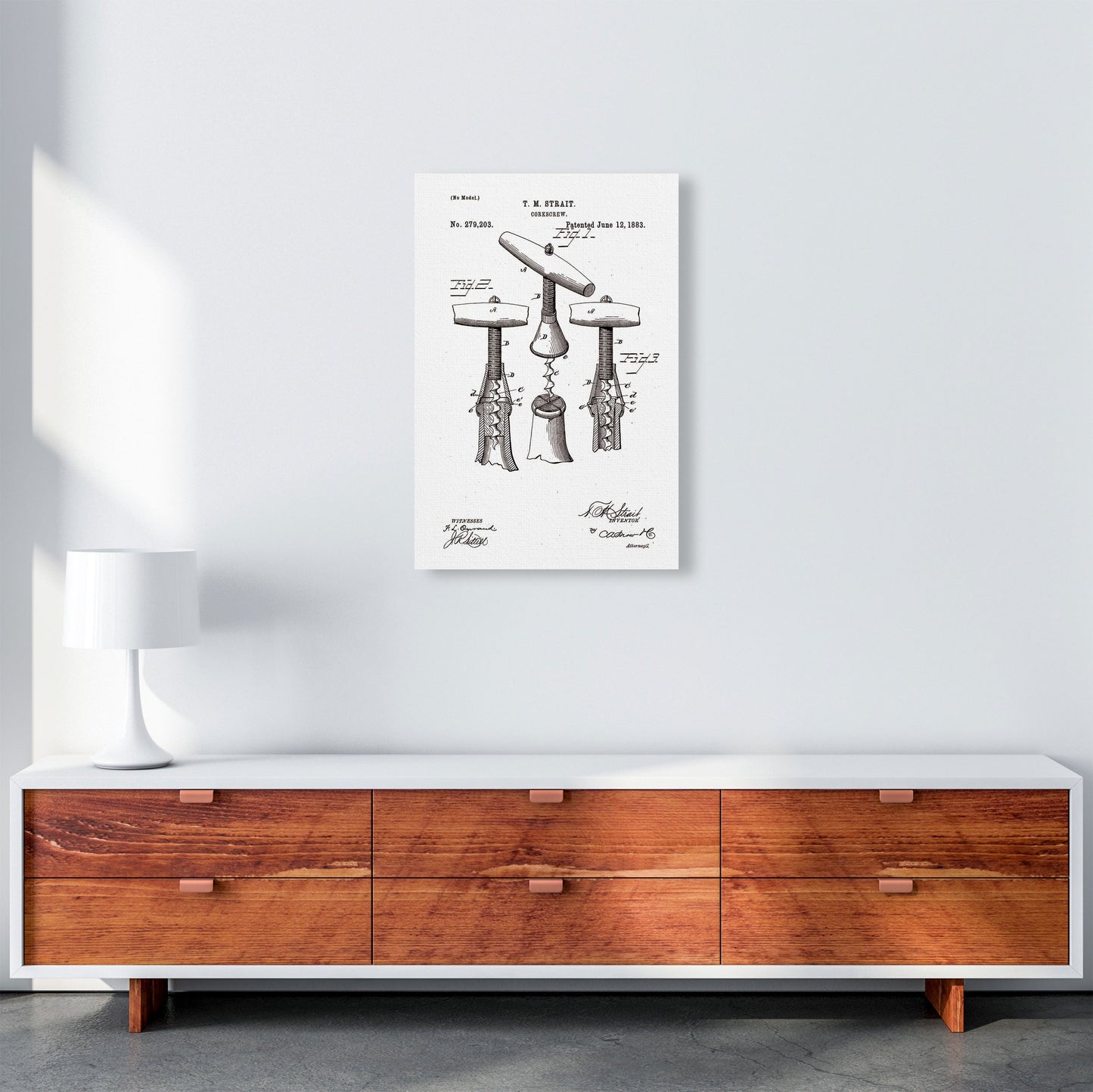 Korkenzieher Patent Kunstdruck