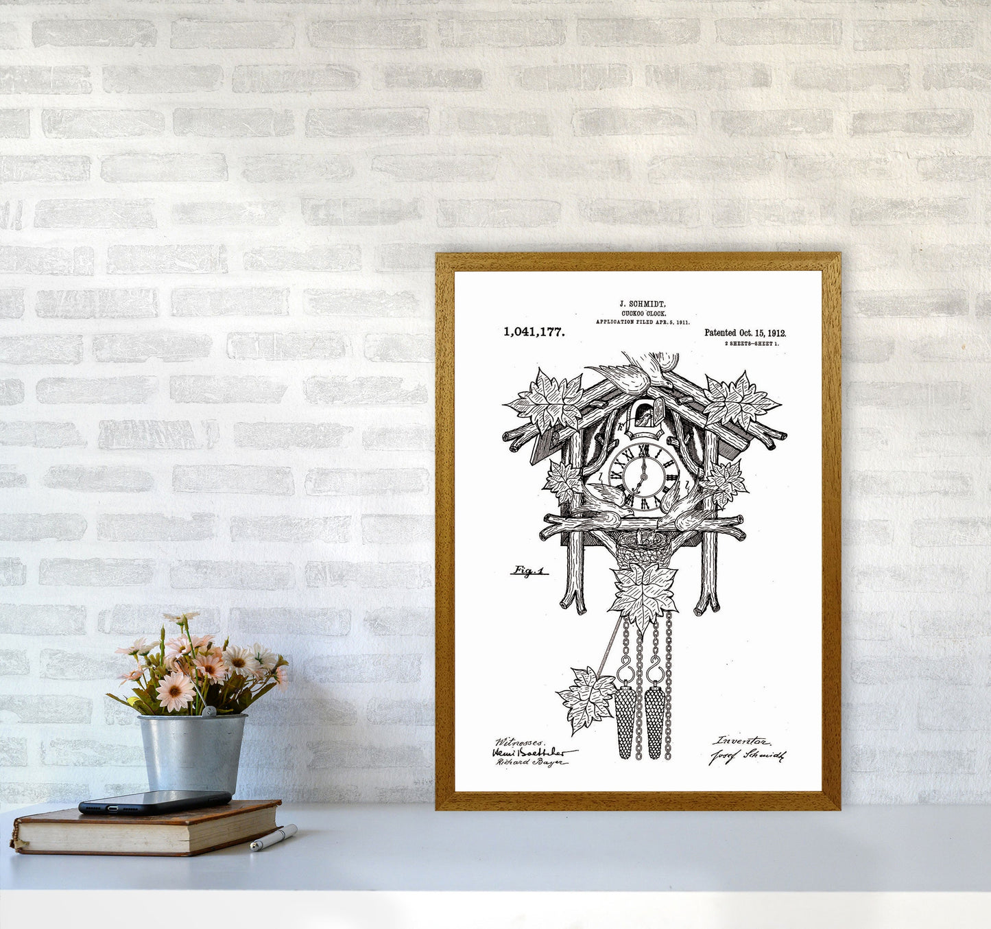 Kuckucksuhren Patent Kunstdruck