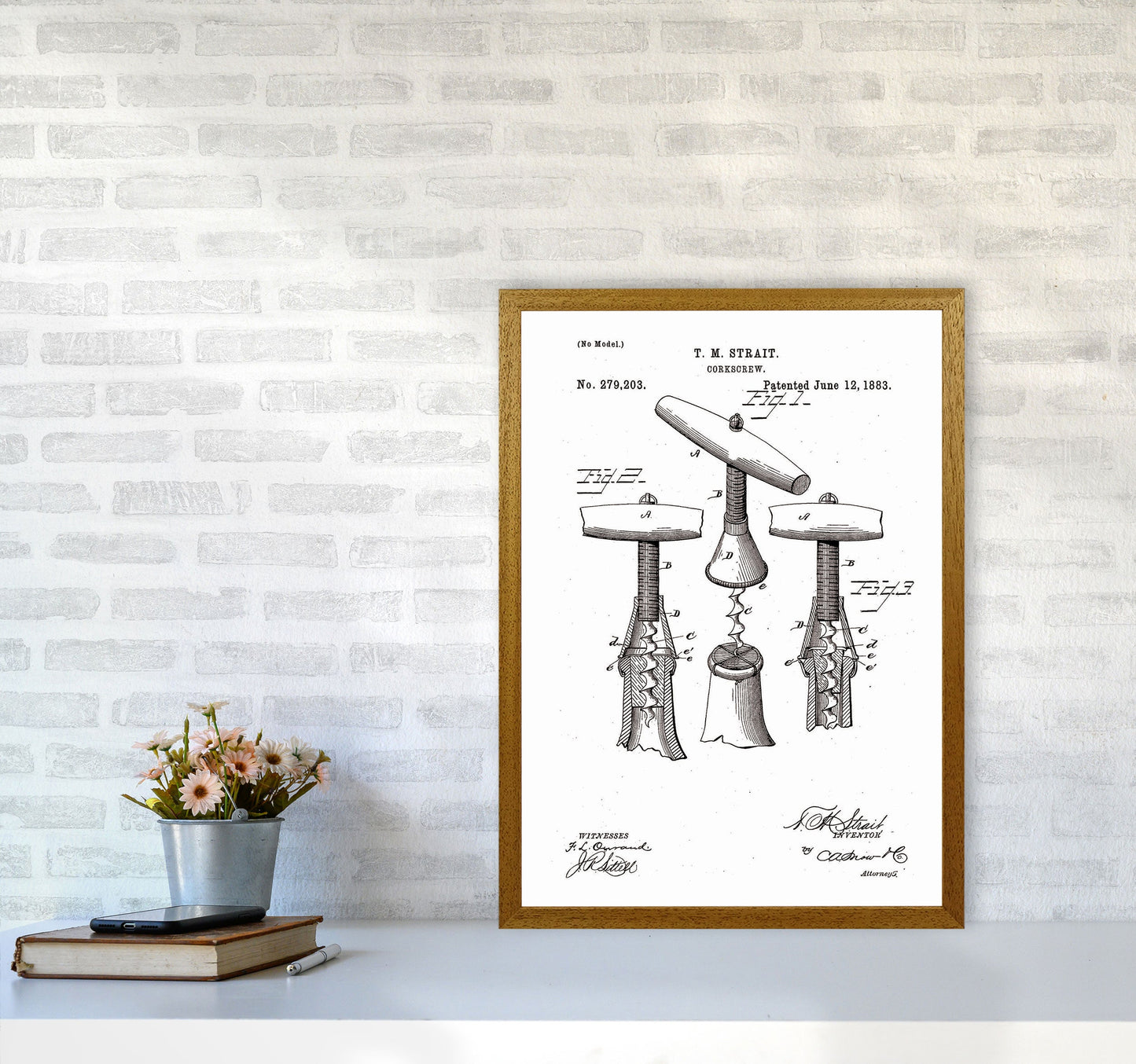 Korkenzieher Patent Kunstdruck