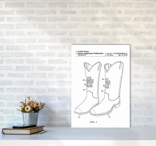 Cowboy Stiefel Patent Kunstdruck