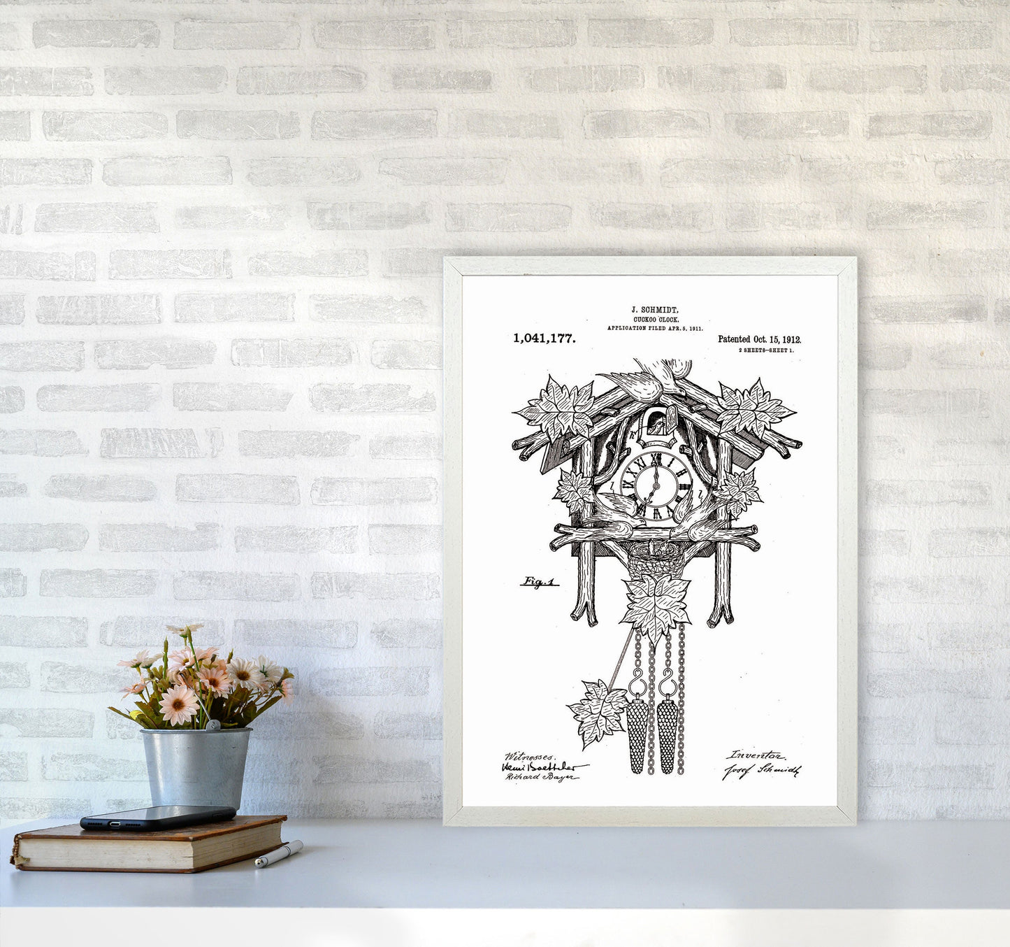 Kuckucksuhren Patent Kunstdruck