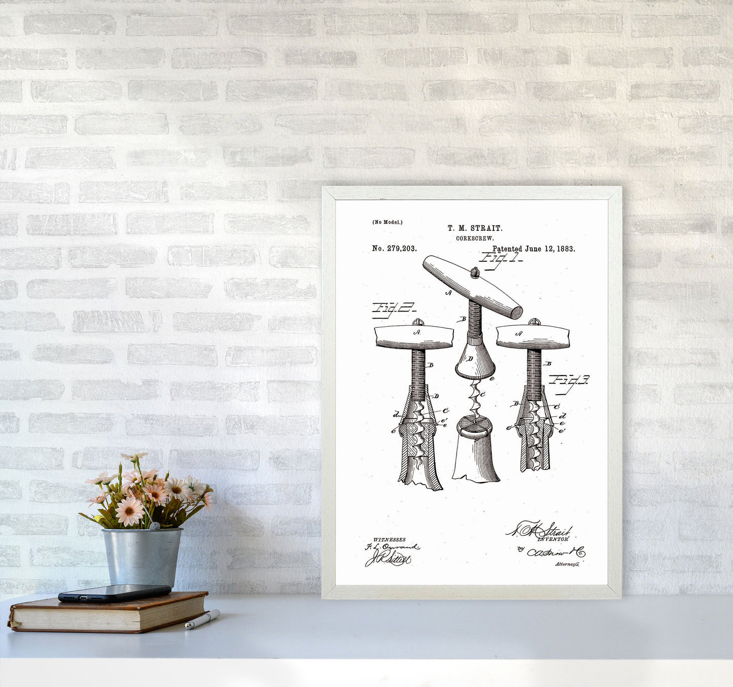 Korkenzieher Patent Kunstdruck
