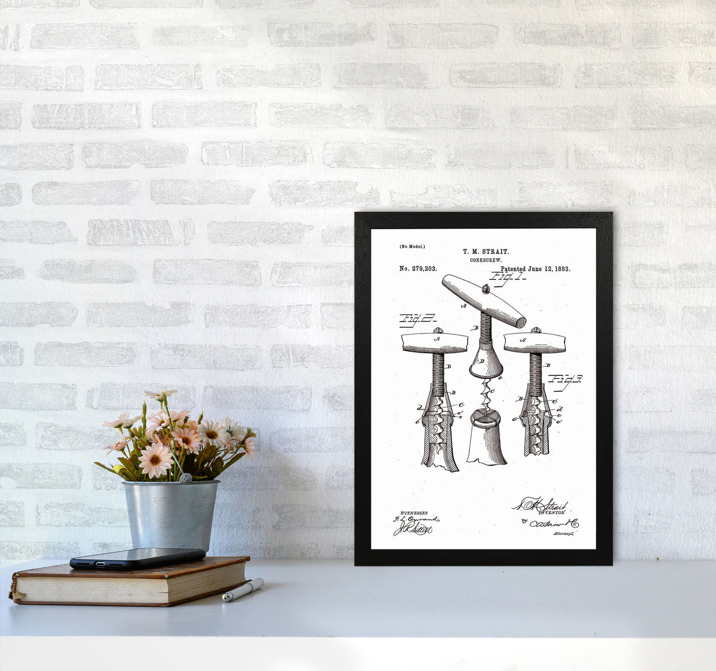 Korkenzieher Patent Kunstdruck