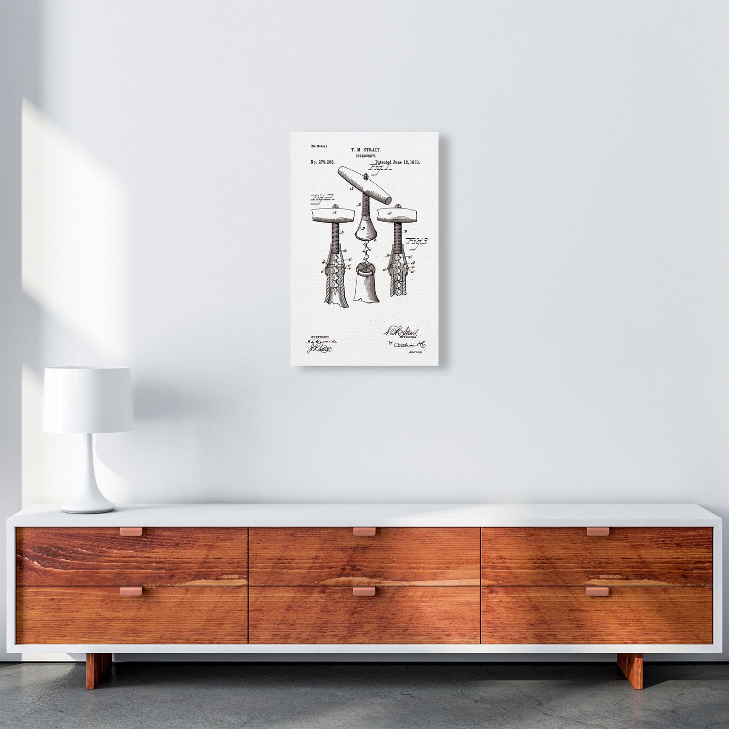 Korkenzieher Patent Kunstdruck