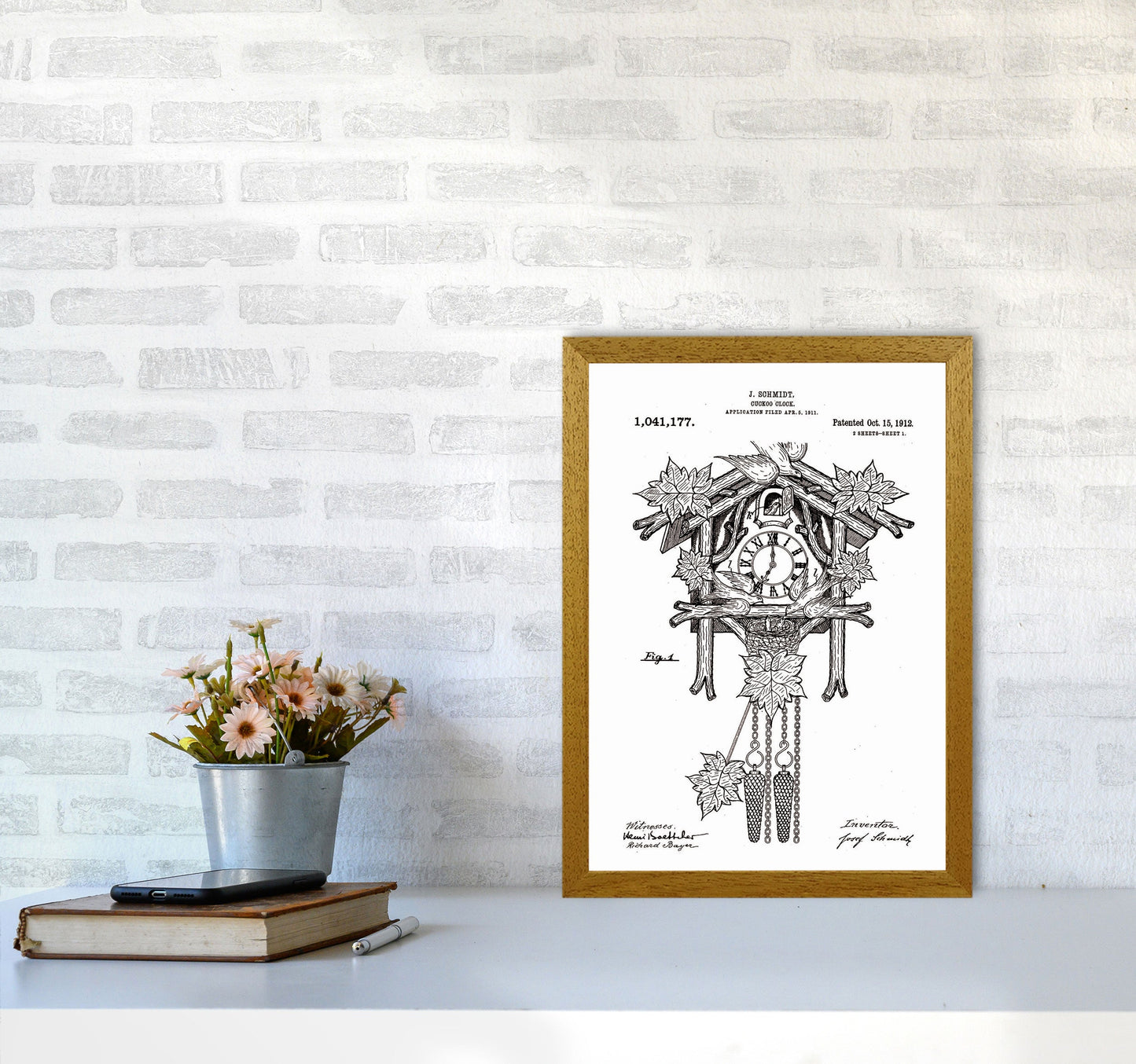 Kuckucksuhren Patent Kunstdruck