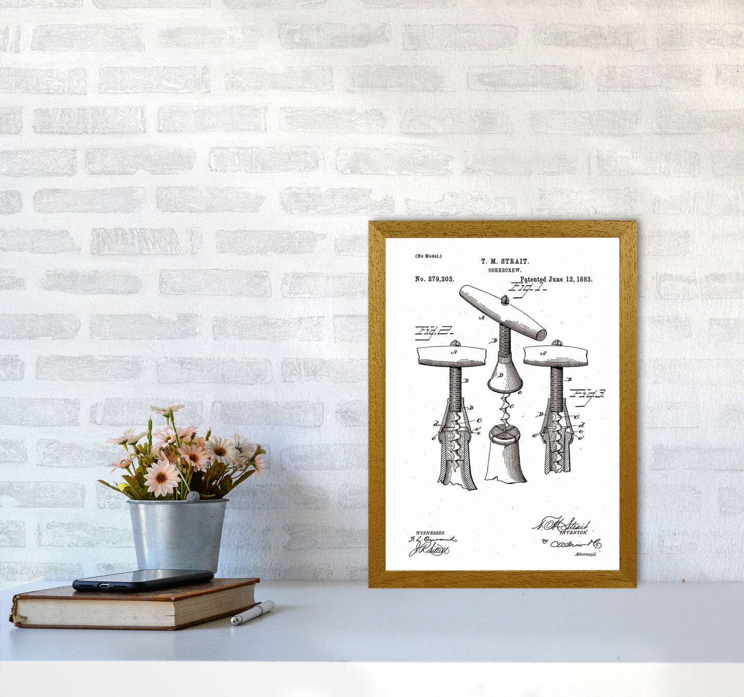Korkenzieher Patent Kunstdruck