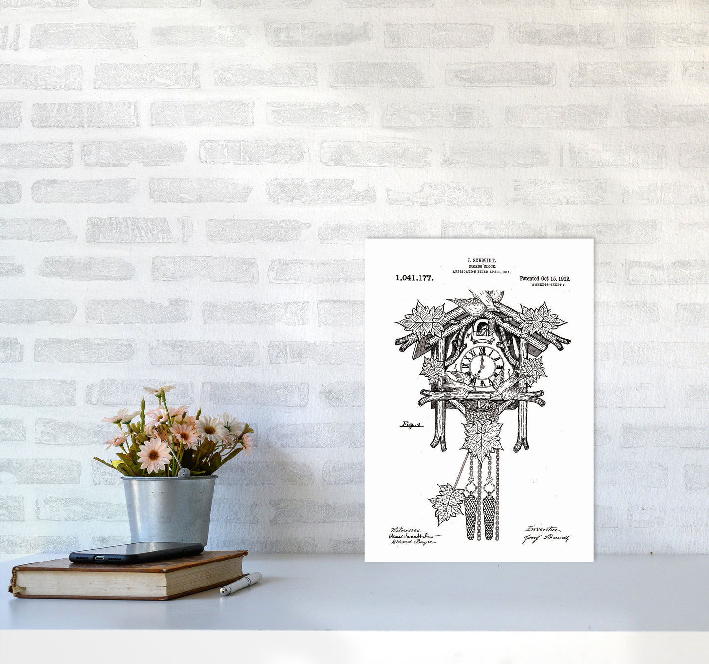 Kuckucksuhren Patent Kunstdruck