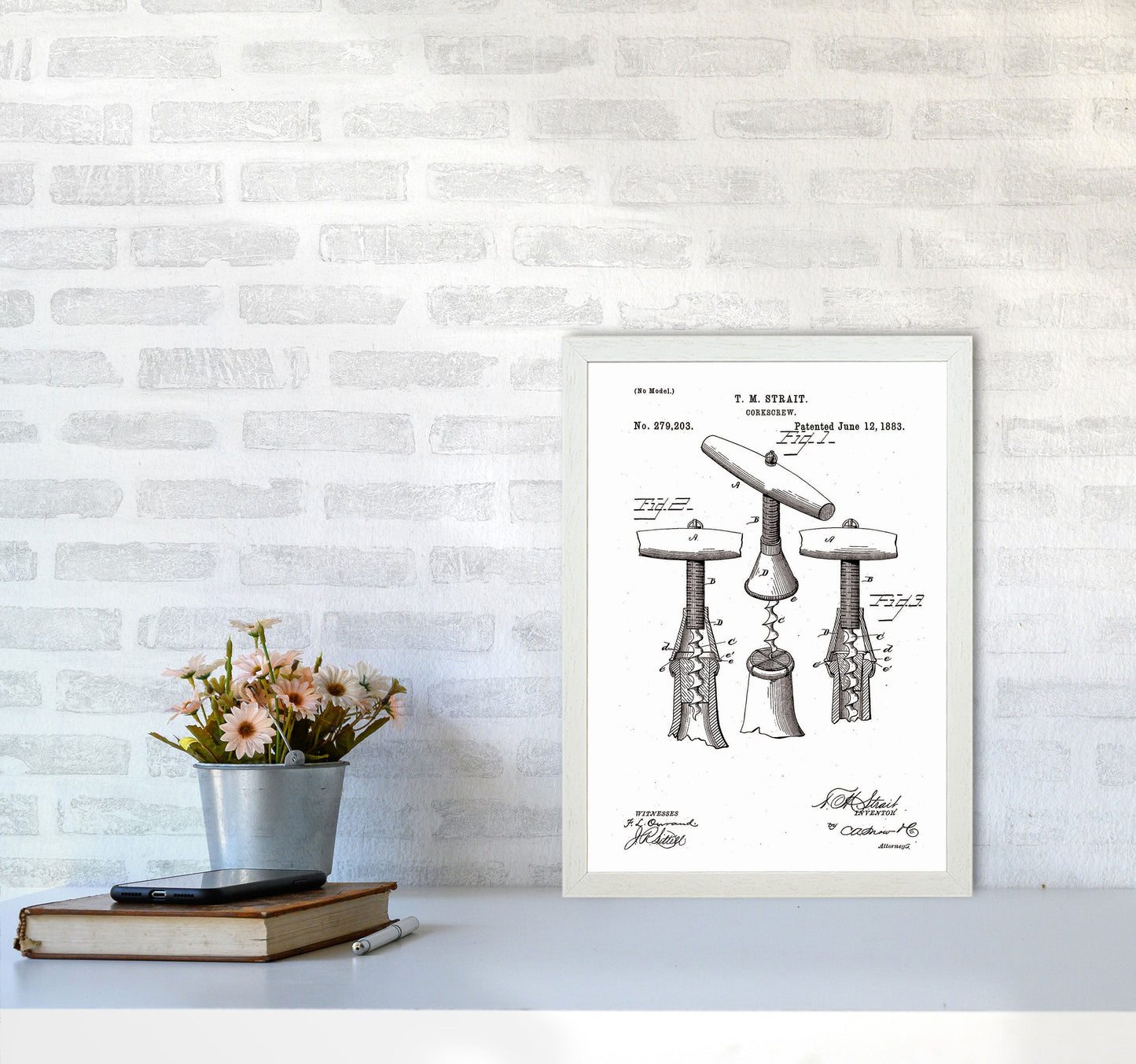 Korkenzieher Patent Kunstdruck