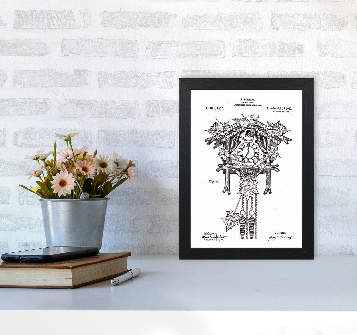 Kuckucksuhren Patent Kunstdruck