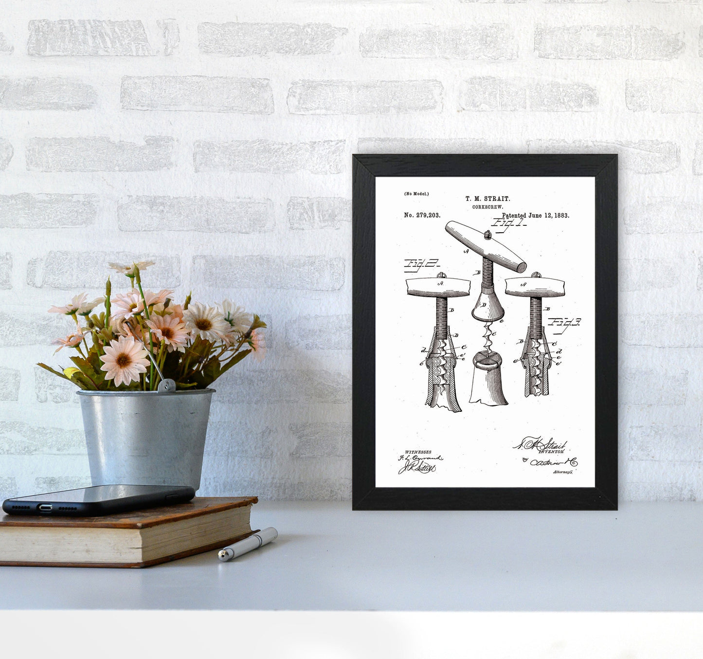 Korkenzieher Patent Kunstdruck