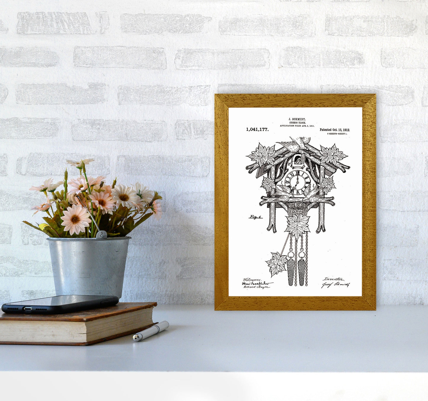Kuckucksuhren Patent Kunstdruck