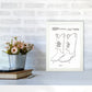 Cowboy Stiefel Patent Kunstdruck