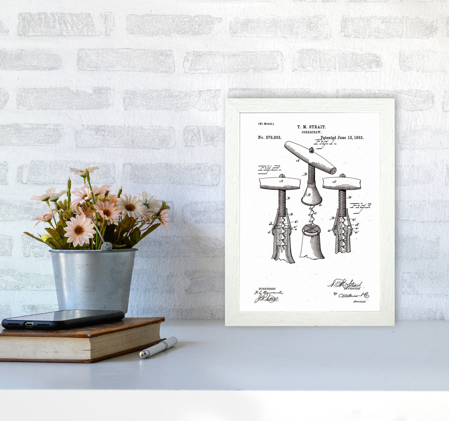 Korkenzieher Patent Kunstdruck